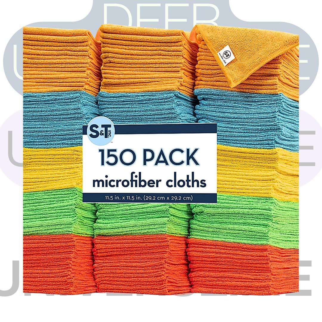 S&T INC. 150 Pack Microfiber Cleaning Cloth,