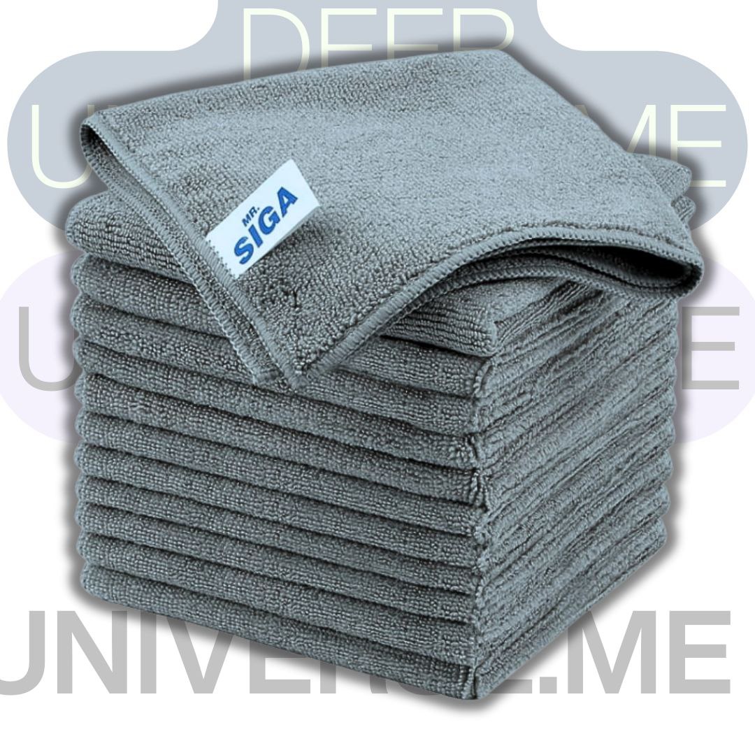 MR.SIGA Microfiber Cleaning Cloth,Pack of 12,Size:12.6" x 12.6"